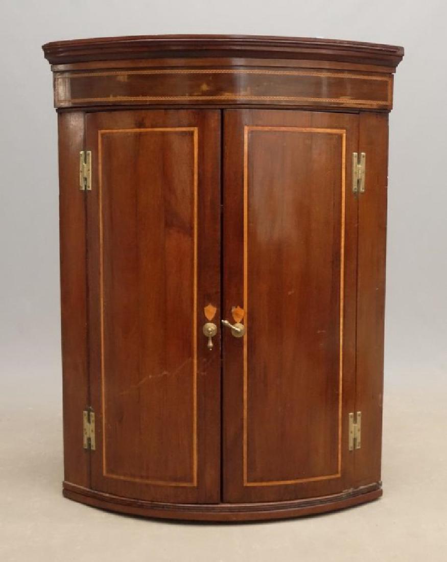 19th c. Inlaid Corner Cupboard (1 of 7)