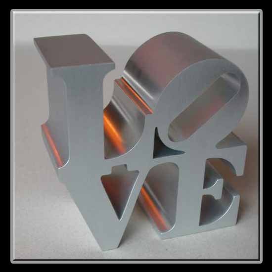 INDIANA Robert #84 LOVE in silver, 7.80 x 7.80 x 3: INDIANA Robert #84 LOVE in silver, 7.80 x 7.80 x 3.80 cm sculpture in anodised aluminium , multiple circa 1983