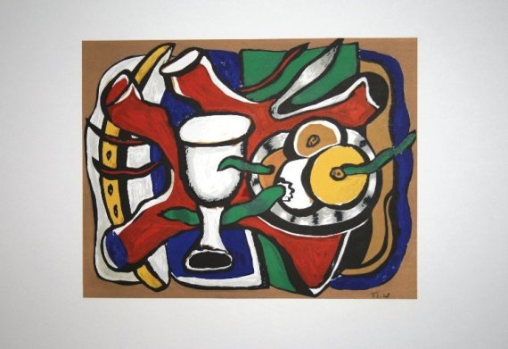 LEGER Fernand #96 (after) Nature morte aux pommes,: LEGER Fernand #96 (after) Nature morte aux pommes, 1948 Print in lithograph in color monogrammed and dated on the stone 48,5 x 57,5 cm