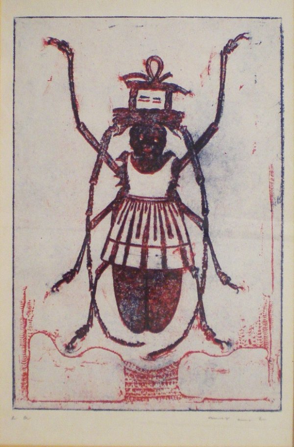 Max ERNST #134 (1891-1976) Scarabée Lithograph in: Max ERNST #134 (1891-1976) Scarabée Lithograph in color signed and quoted E.A. in pencil by the artist 23,5 x 15 cm (à vue)