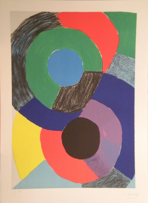 DELAUNAY Sonia lithograph in color: DELAUNAY Sonia lithograph in color, signed in pencil by Sonia Delaunay's assignee + seal of the foundation 76 x 56 cm