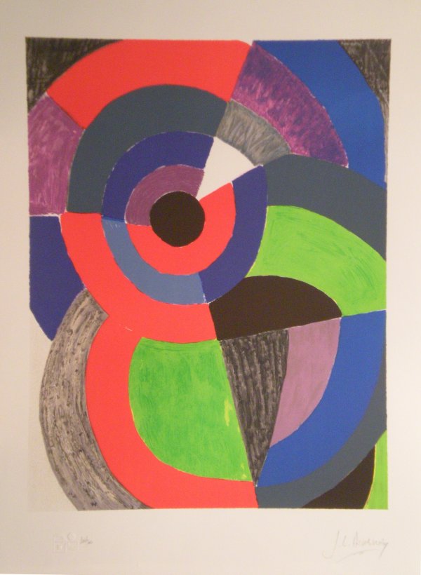 DELAUNAY Sonia lithograph in color: DELAUNAY Sonia lithograph in color, signed in pencil by Sonia Delaunay's assignee + seal of the foundation 76 x 56 cm