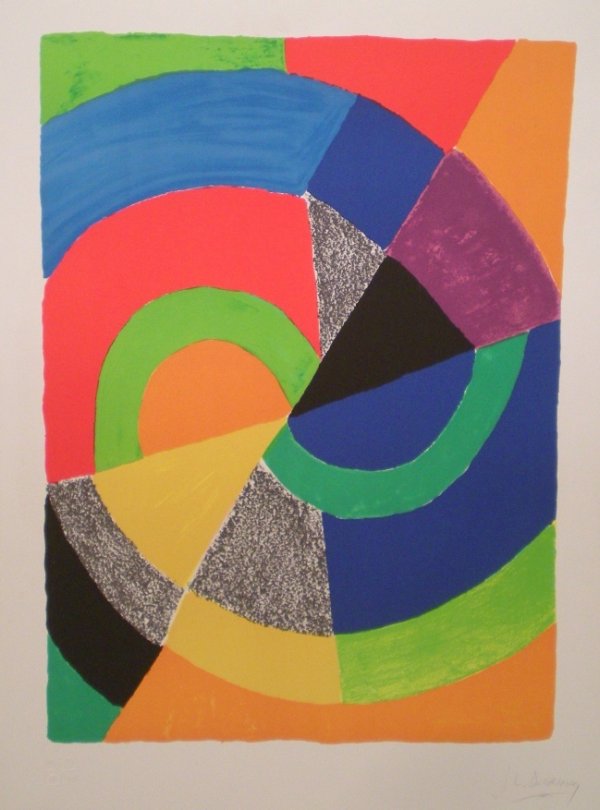 DELAUNAY SONIA original lithograph in color: original lithograph in colour signed with a pencil by Delaunay's grandson + seal of the foundation 76 x 56 cm
