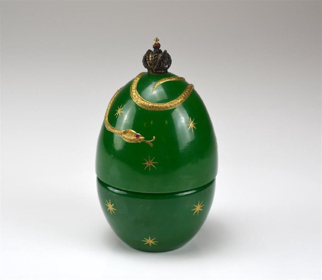 THEO FABERGE GREEN DEVIL'S EGG (1 of 4)