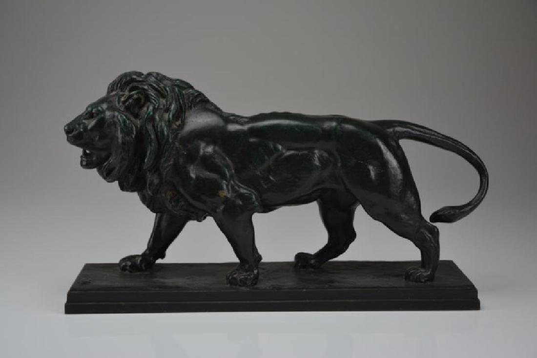 FRENCH BRONZE LION, SIGNED BARYE (1 of 4)
