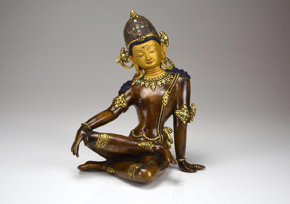 BRONZE FIGURE OF A  SEATED INDRA (1 of 5)