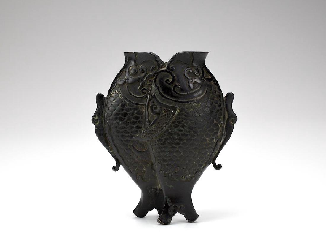 クリストフル　花瓶　two fish vase　魚　銀製品 Vintage Christofle French Silver-plated “deux Poissons