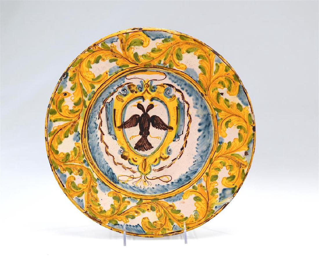 Early French faience pottery charger (1 of 5)