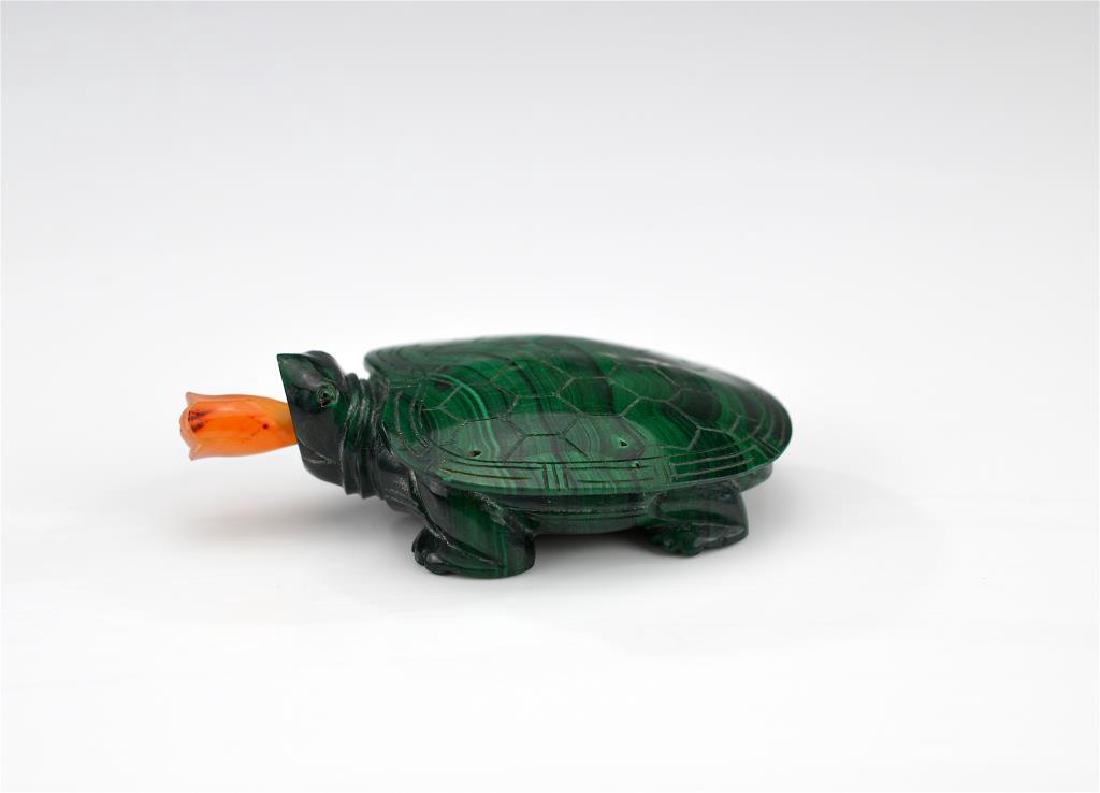 Chinese figural malachite snuff bottle (1 of 4)