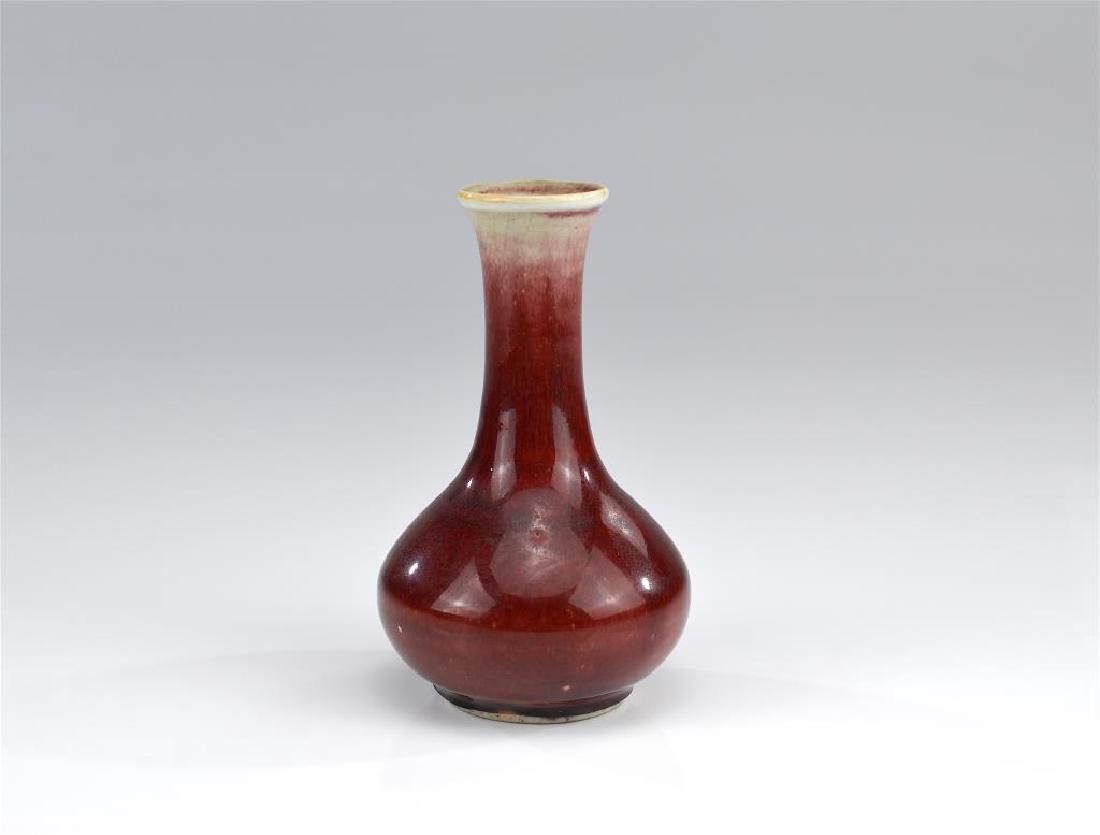Chinese flambe glazed small bottle vase (1 of 5)