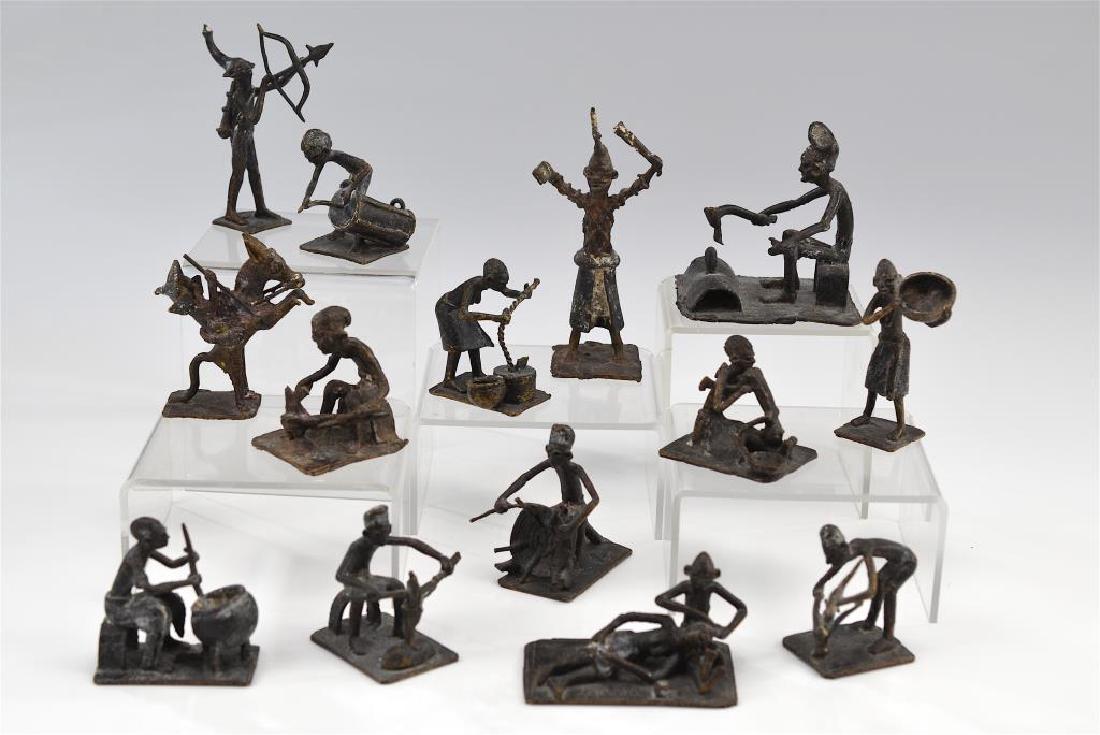 Fourteen African cast iron figural sculptures (1 of 8)