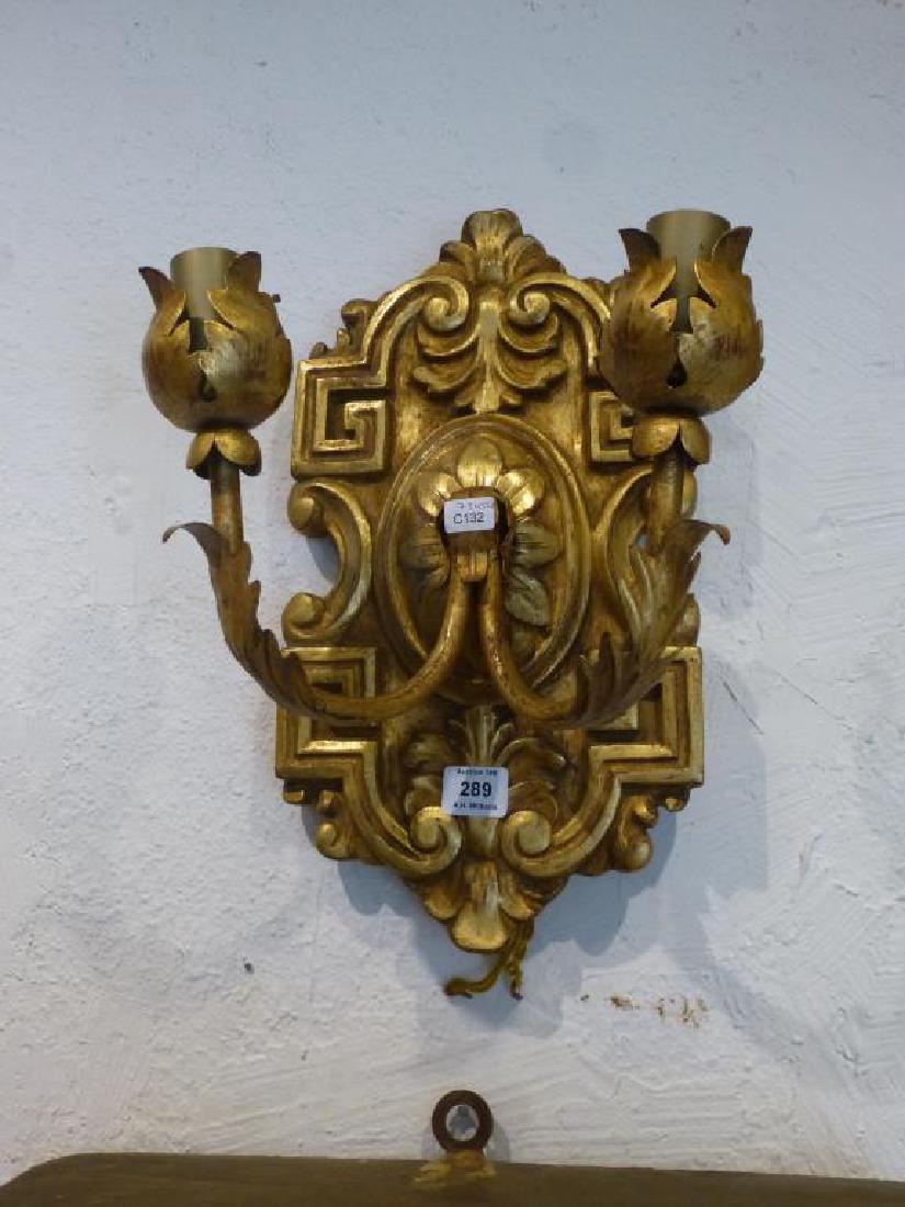 Pair Gilt wood two-branch wall sconces (1 of 1)
