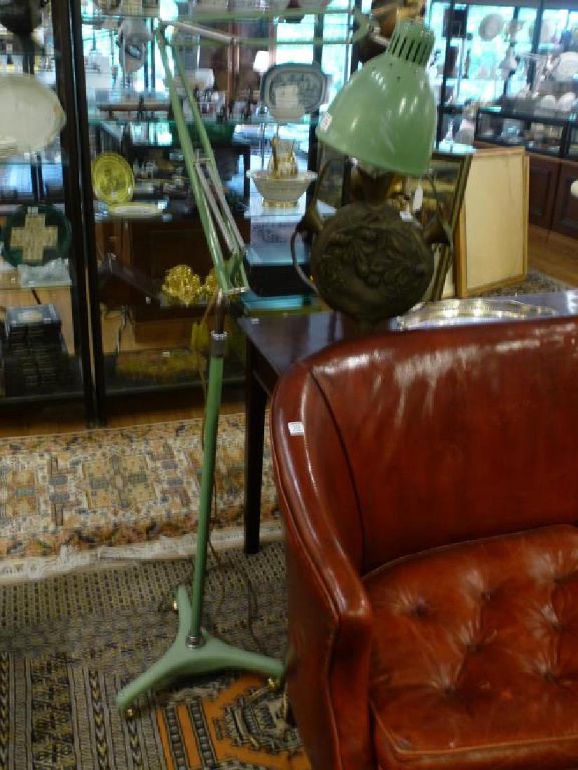 Vintage green metal articulated floor lamp (1 of 1)