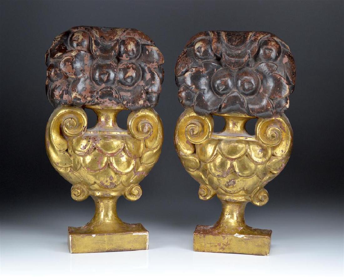 PAIR OF CONTINENTAL CARVED WALL PLAQUES (1 of 2)