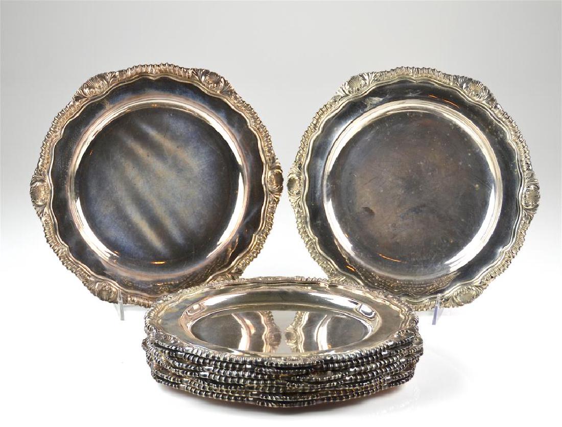 Nine Matthew Boulton Sheffield plate chargers (1 of 4)