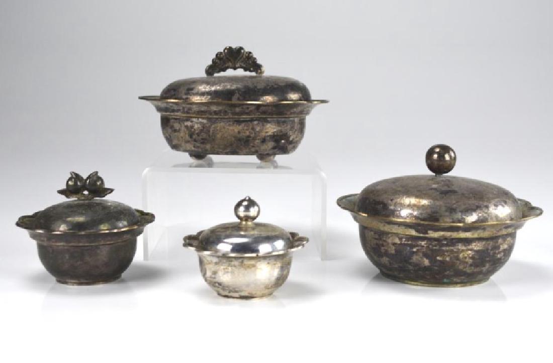 FOUR CHINESE EXPORT SILVER COVERED CONTAINERS (1 of 10)