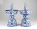 PAIR OF CHINESE BLUE & WHITE PORCELAIN PRICKETS