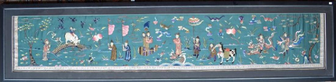 FRAMED CHINESE SILK EMBROIDERED PANEL (1 of 4)