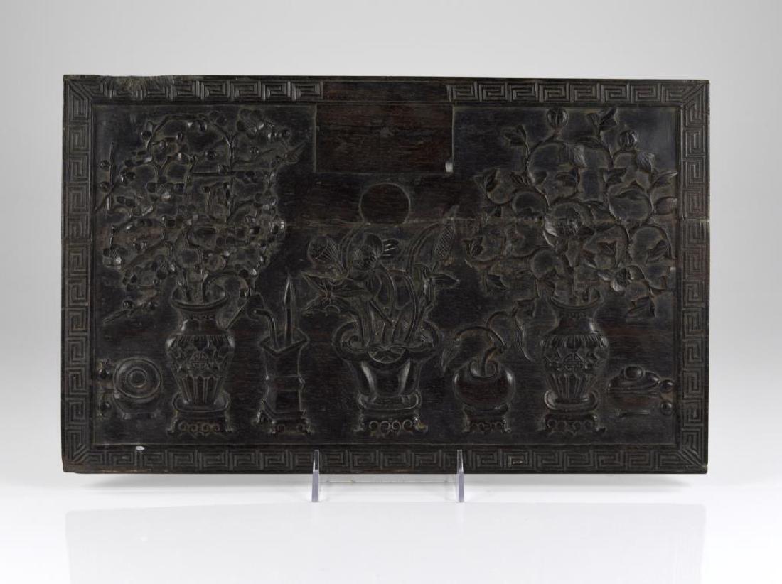 CHINESE ZITAN WOOD CARVED PANEL (1 of 5)