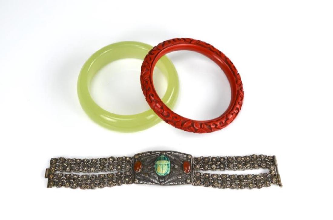 Two Asian bangles and a filigree bracelet (1 of 3)