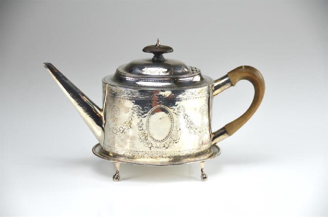 George III silver teapot and stand (1 of 5)