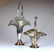 Two Art Nouveau silver plated bride baskets
