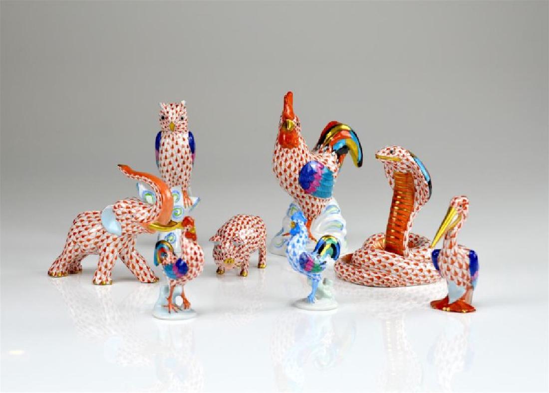 Eight Herend porcelain animal figures (1 of 2)