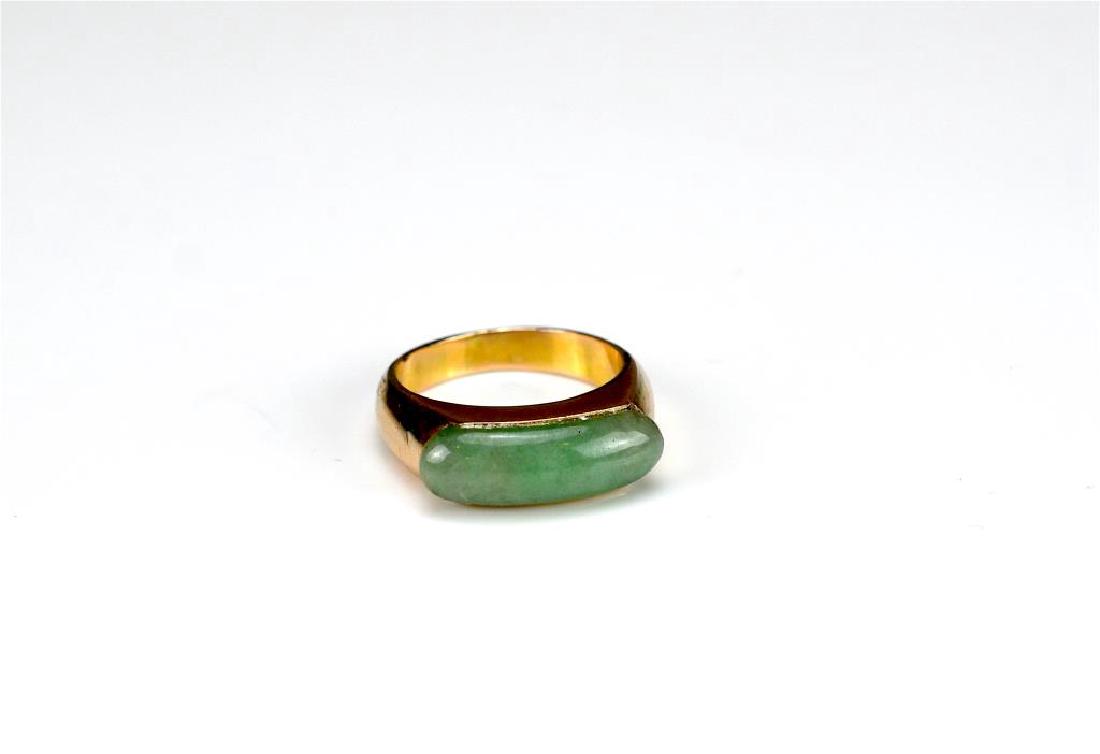 Yellow gold & jadeite saddle ring (1 of 5)