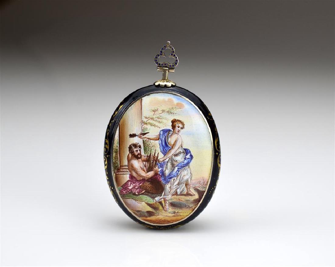 Vienna silver & enamel pendant pocket watch (1 of 7)