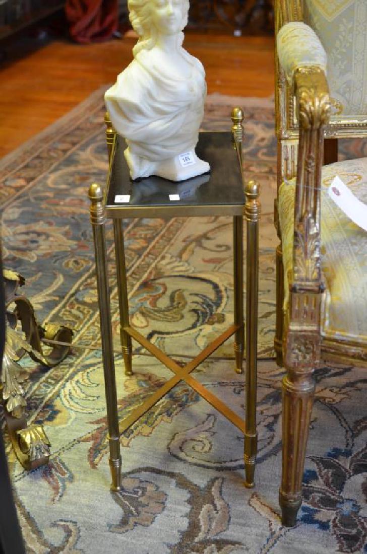 Pair of black granite and brass side tables (1 of 1)