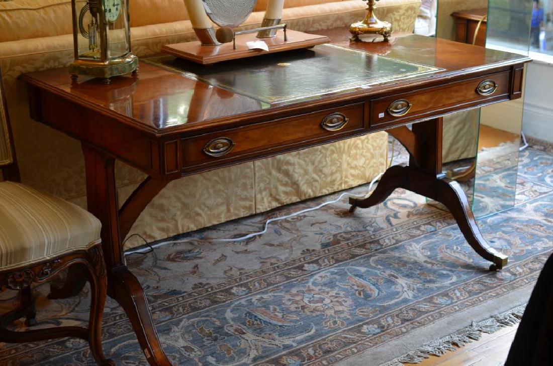 Georgian style sofa table with leather top (1 of 1)