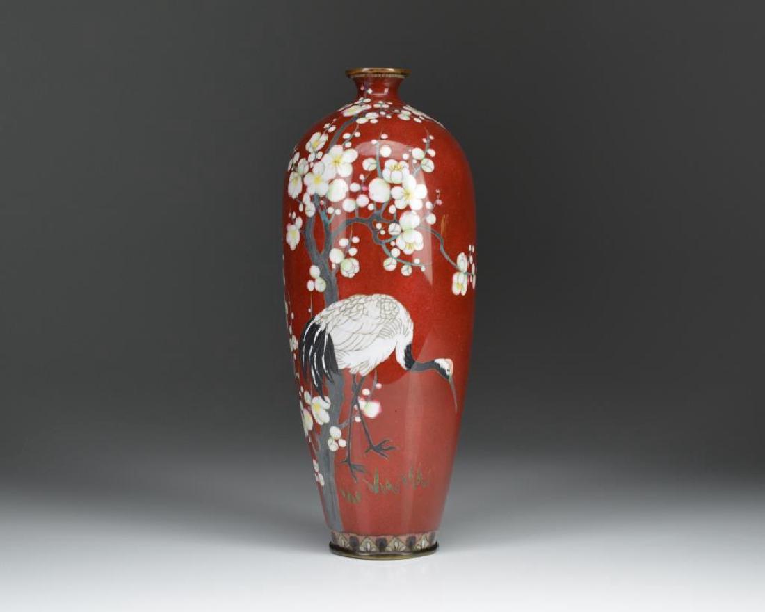 JAPANESE CLOISONNE ENAMELLED VASE (1 of 4)