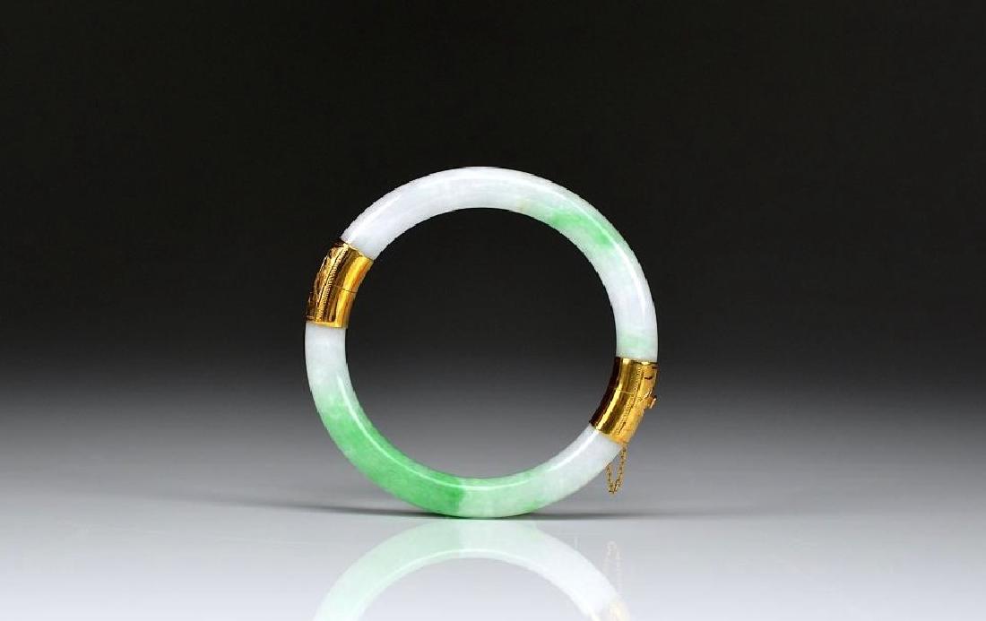 CHINESE JADEITE & GOLD BANGLE BRACELET (1 of 1)
