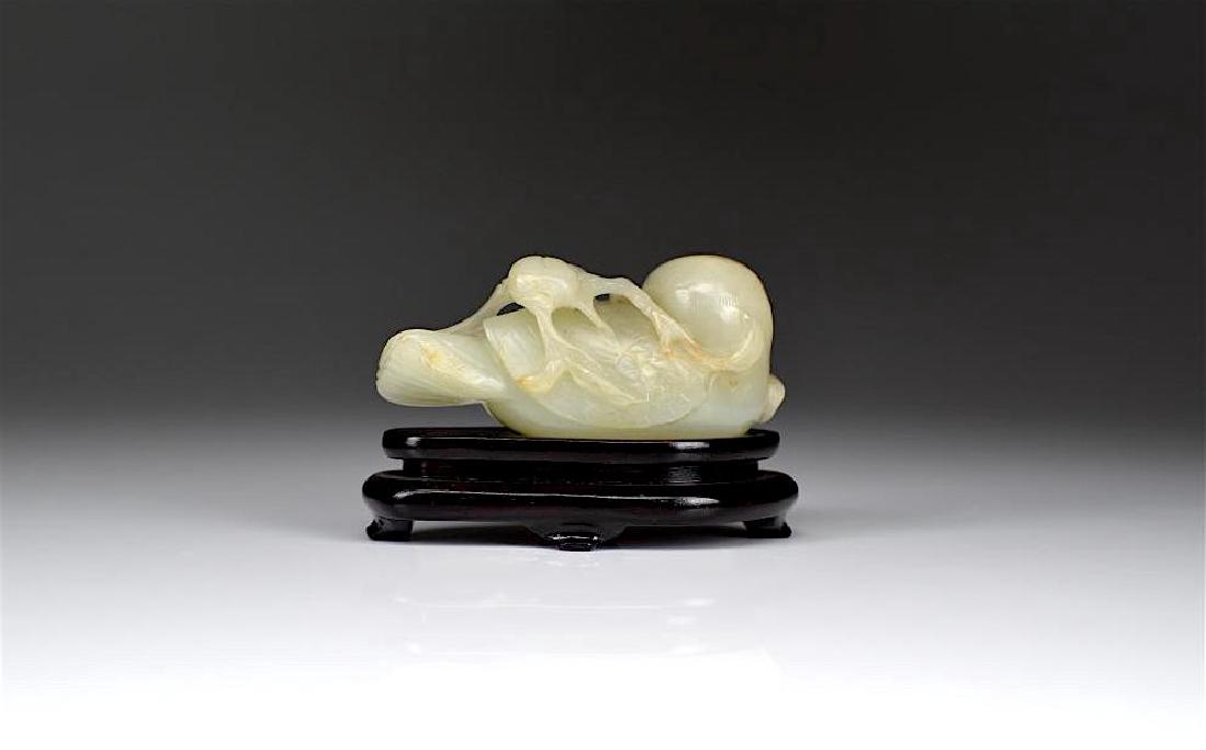 CHINESE CELADON JADE MANDARIN DUCK FIGURE (1 of 5)