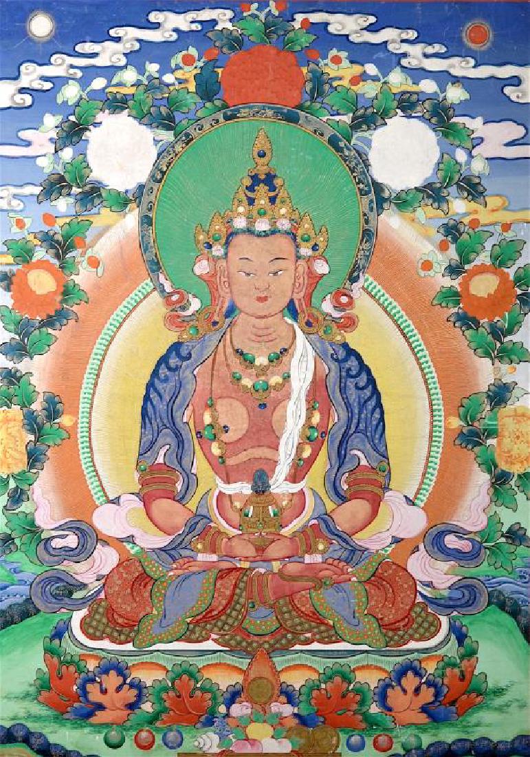 TIBETAN CHINESE THANGKA OF AMIDA  BUDDHA (1 of 9)