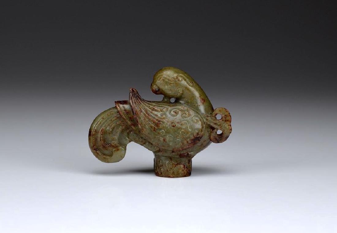 FINELY CARVED JADE BIRD FORM FINIAL (1 of 8)