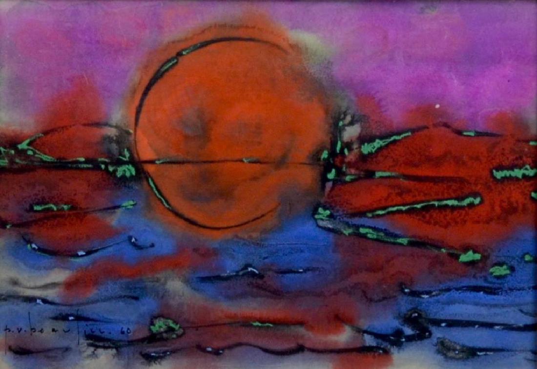 PAUL VANIER BEAULIEU (Canadian, 1910â€“1996): Untitled (1960) Watercolour Signed and dated '60 lower left Size: 12 x 18 in (30 x 46 cm) (sight)