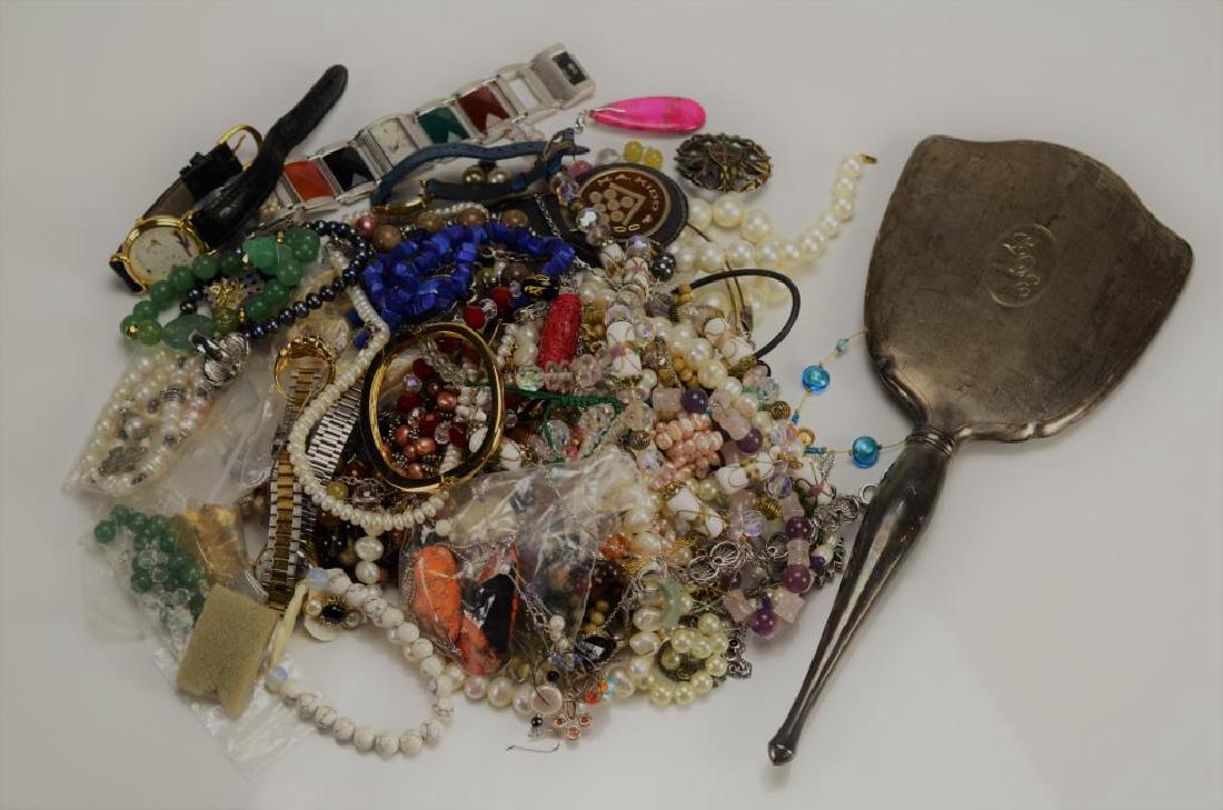 Birks sterling hand mirror & costume jewellery (1 of 1)