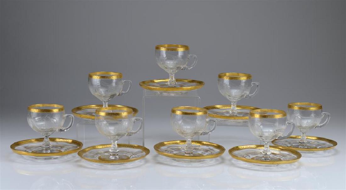 Moser gilt glass cafe au lait cups and saucers (1 of 4)