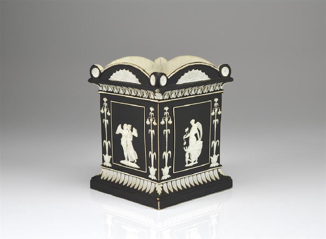 Wedgwood black basalt Jasperware bough pot (1 of 2)