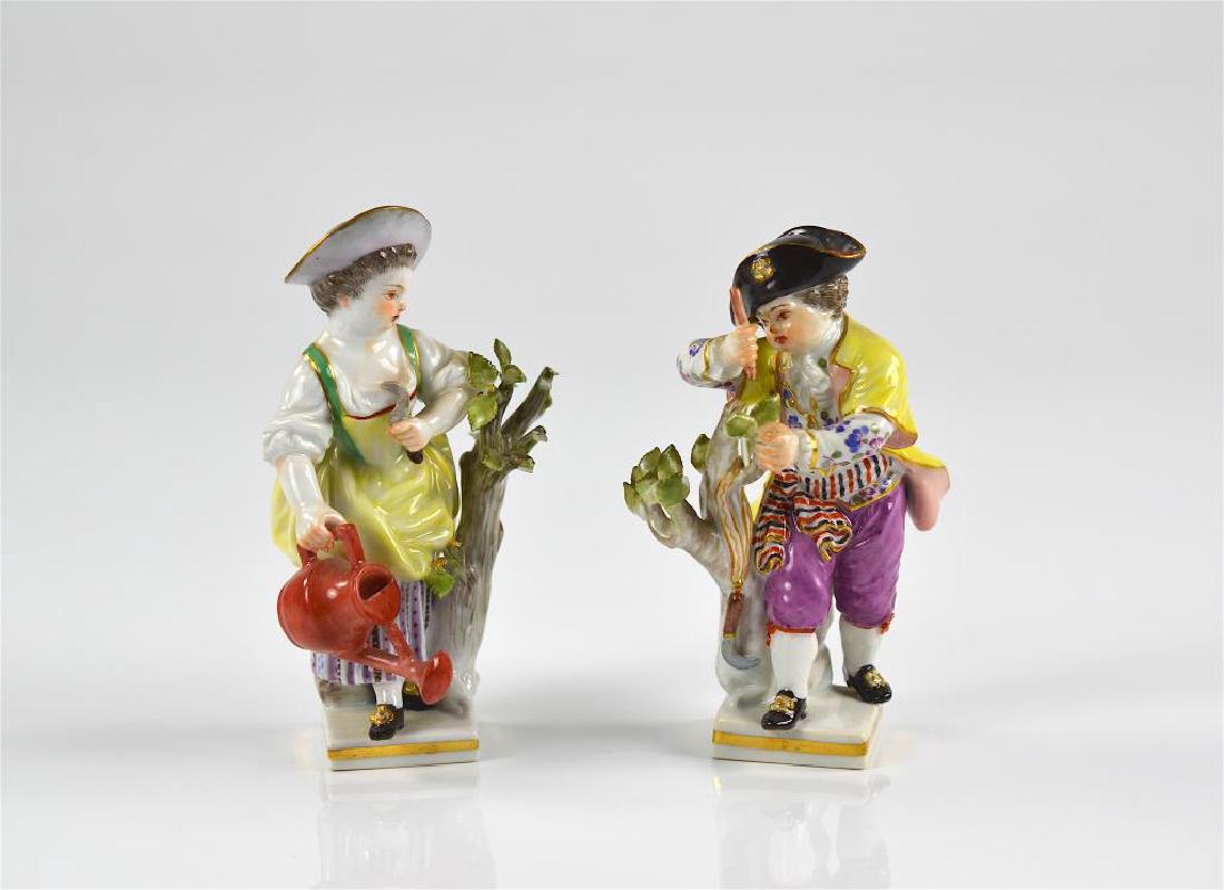 Pair of Meissen German porcelain figures (1 of 7)