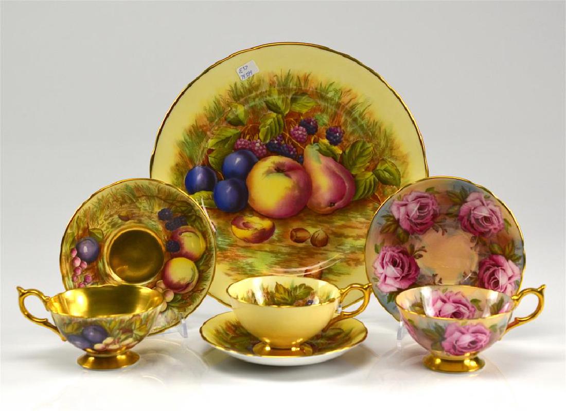 Aynsley plate and three cups & saucers (1 of 8)