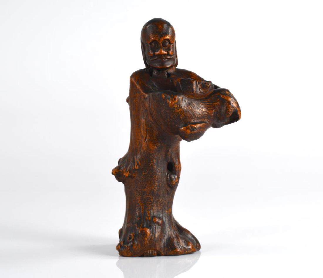 CHINESE ROOT WOOD CARVED STANDING FIGURE (1 of 4)