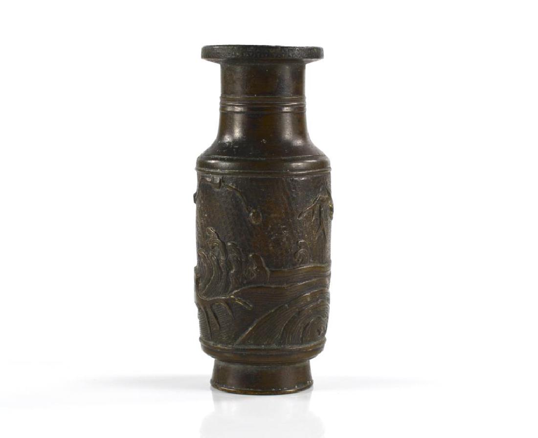 CHINESE MING BRONZE BUD VASE (1 of 7)