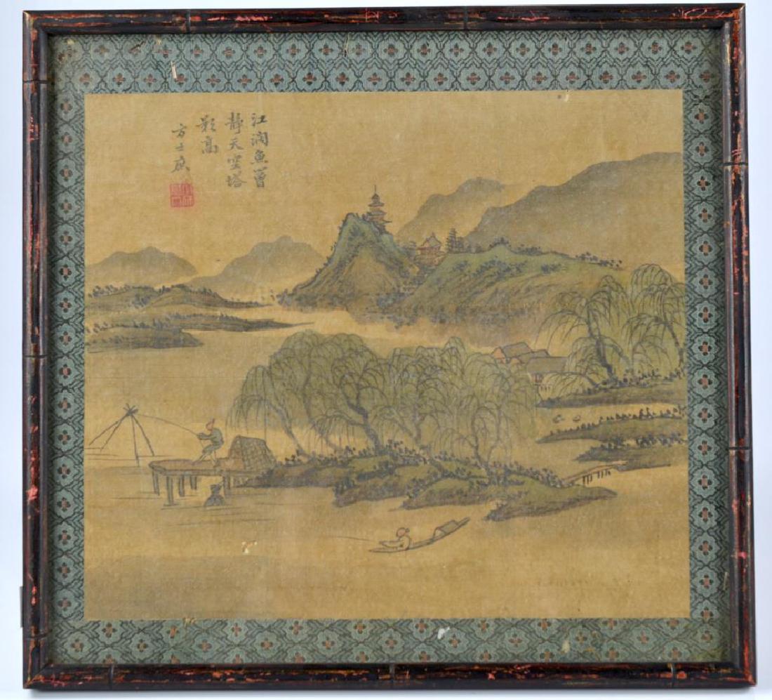 FANG SHIZHE (1692-1751) TWO LANDSCAPE PAINTINGS (1 of 8)