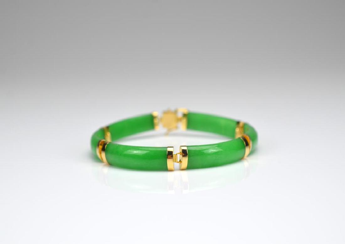 Chinese jadeite and gold bracelet (1 of 3)