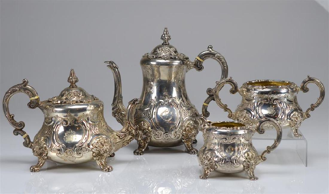 Victorian style English silver tea and coffee set (1 of 7)