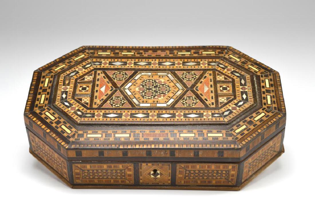 Ottoman Persian Mother of Pearl inlaid wood box (1 of 2)