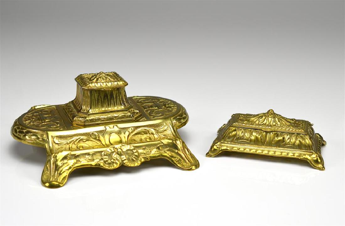 Brass inkstand and stamp box (1 of 3)
