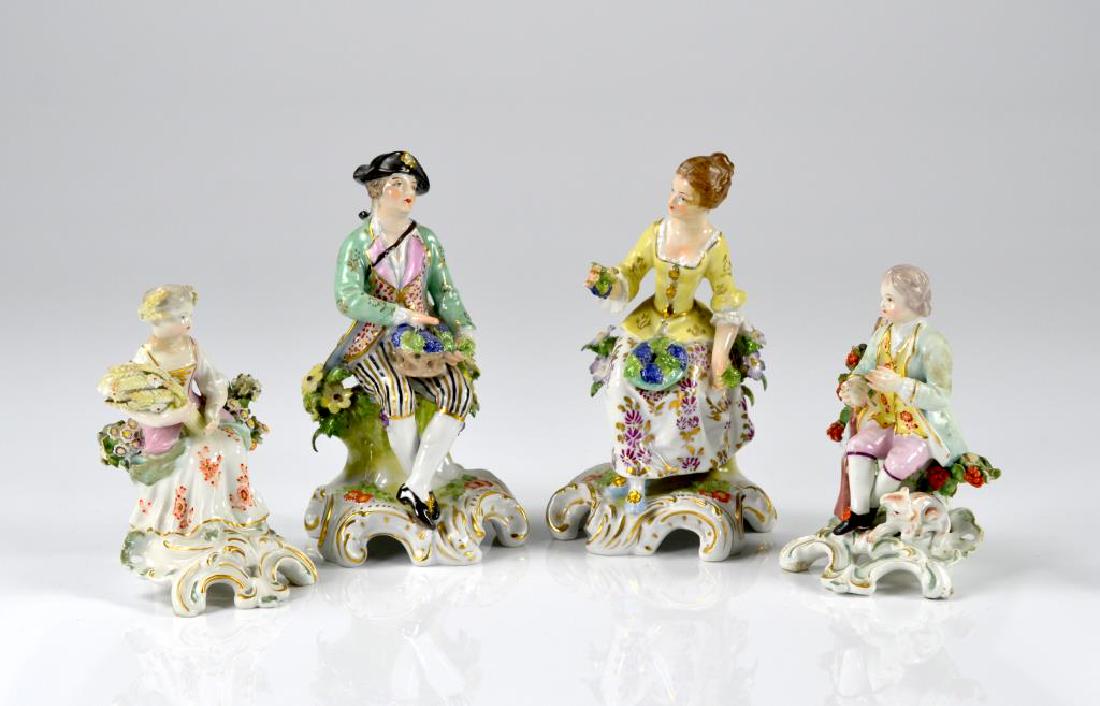 Two pairs of Continental porcelain figures (1 of 3)